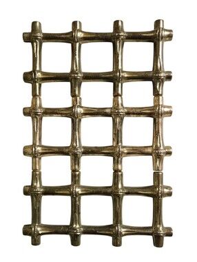 vintage Italian faux bamboo  F.B. Rogers E.P. zinc expandable trivet